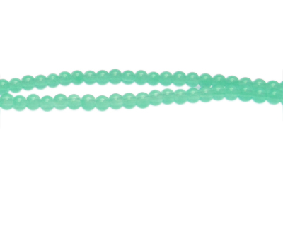 4mm Aqua Waves Jade-Style Glass Bead, approx. 107 beads