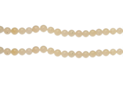 6mm Beige Gemstone Bead, approx. 30 beads