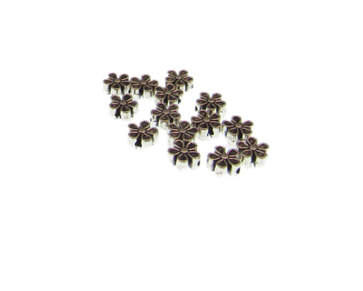 (image for) 6 x 4mm Flower Silver Metal Spacer Bead, 14 beads - Click Image to Close