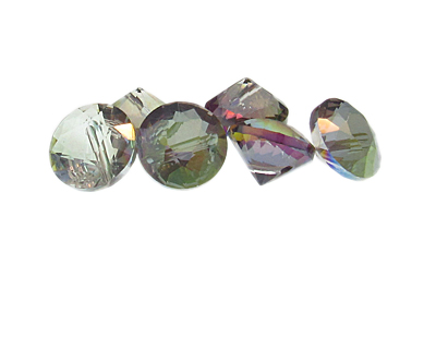 16mm Silver Luster Pointed-Back Faceted Glass Bead, 6 beads