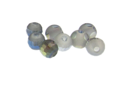 10 - 12mm Random Silver Faceted Glass Bead, 8 beads