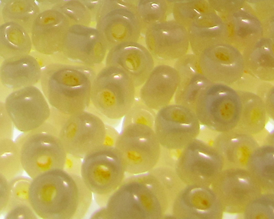 6/0 Pale Yellow Ceylon Glass Seed Bead, 1oz. Bag