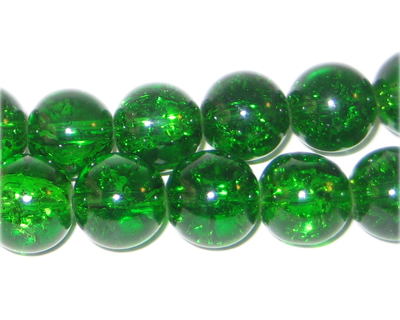 (image for) 10mm Grass Green Crackle Bead, approx. 21 beads - Click Image to Close