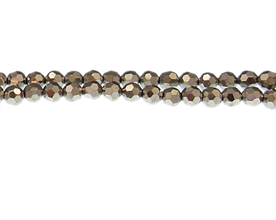 (image for) 6mm Silver Electroplated Glass Bead, 11" string - Click Image to Close