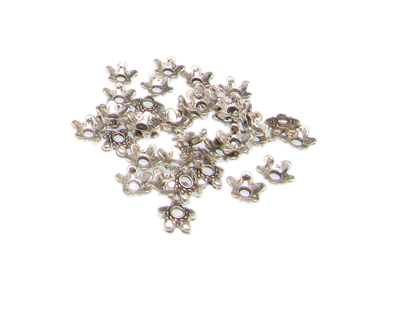 (image for) 6mm Silver Metal Bead Cap, approx. 40 caps