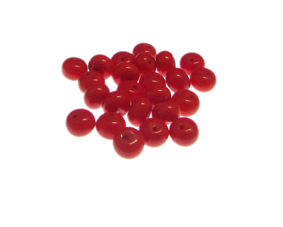(image for) Approx. 1oz. x 8mm Strawberry Red Pebble Glass Beads, top drill - Click Image to Close