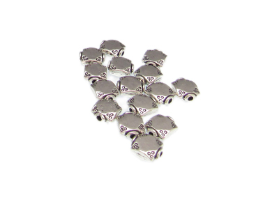 (image for) 6mm Silver Square Metal Spacer Bead, approx. 15 beads