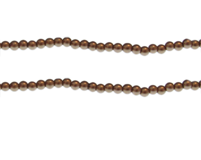 4mm Latte Glass Pearl Bead, approx. 104 beads