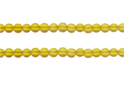 6mm Yellow Sea/Beach-Style Glass Bead, approx. 41 beads