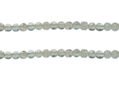 6mm Ice Crackle Glass Bead, approx. 74 beads