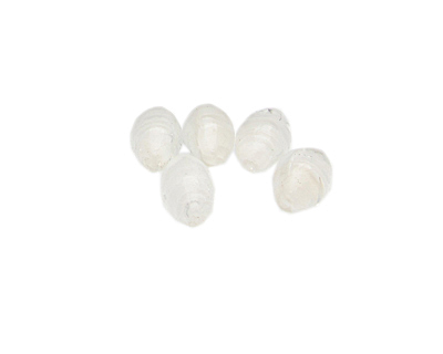 16 x 10mm Inner White Lampwork Glass Bead, 5 beads