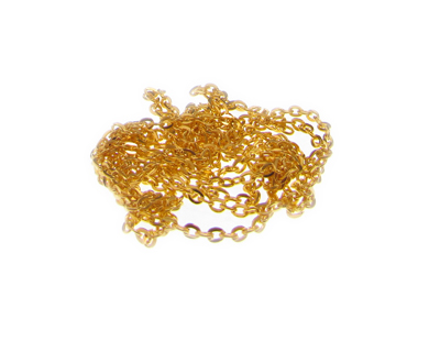 2mm Gold Metal Link Chain, 40" length