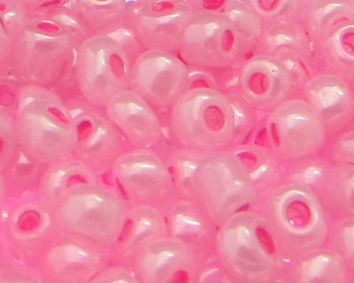 6/0 Soft Pink Ceylon Glass Seed Beads, 1oz. bag
