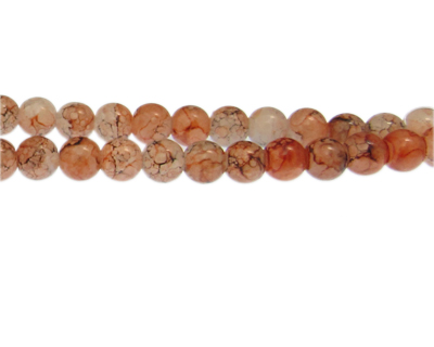 8mm Rust/Gray Duo-Style Glass Bead, approx. 35 beads
