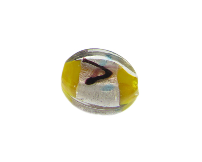 28 x 24mm Yellow Pattern Lampwork Glass Bead 28 x 24mm Yellow Pattern Lampwork Glass Bead