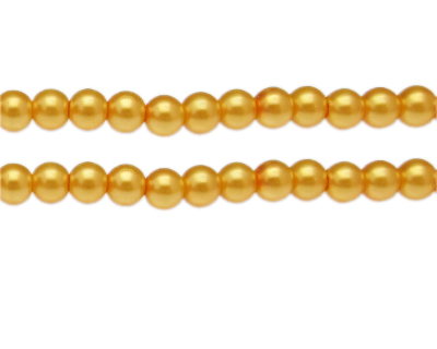 8mm Yellow Glass Pearl Bead, approx. 56 beads