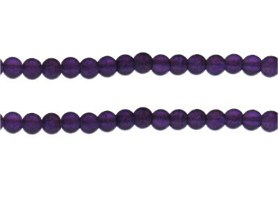 6mm Purple Crackle Frosted Glass Bead, approx. 46 beads
