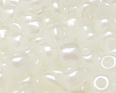 6/0 White Ceylon Glass Seed Bead, 1oz. Bag
