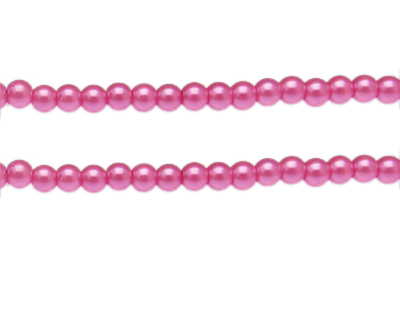 6mm Bubblegum Glass Pearl Bead, approx. 78 beads