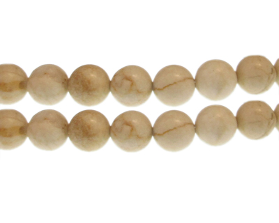 12mm Beige Jasper Gemstone Bead, approx. 15 beads