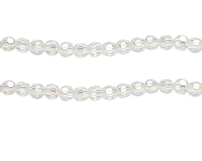 6mm Clear AB Finish Crystal Glass Bead, approx. 20 beads