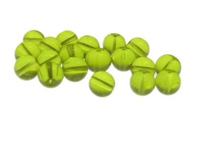 Approx. 1oz. x 8mm Apple Green Pressed Glass Beads