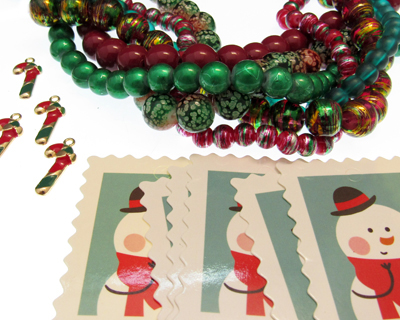 Christmas Bundle: 6 Strings, Enamel Charms, Gift Tags + Findings