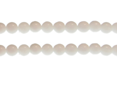 8mm White Opaque Gemstone Bead, approx. 23 beads
