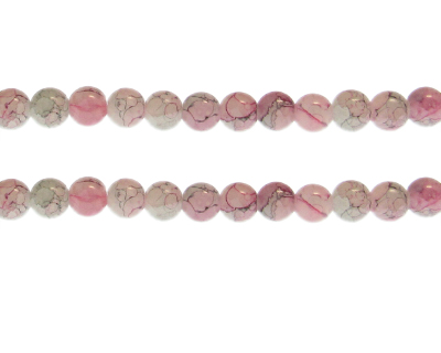 8mm Dusty Pink/Gray Duo-Style Glass Bead, approx. 37 beads