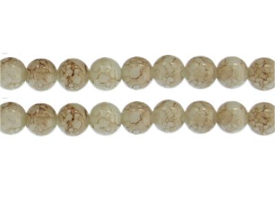 10mm Earth Marble-Style Glass Bead, approx. 16 beads