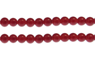 8mm Red Solid Color Glass Bead, approx. 49 beads
