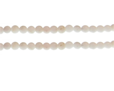 6mm White Opaque Gemstone Bead, approx. 30 beads