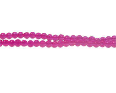 (image for) 6mm Magenta Jade-Style Glass Bead, approx. 77 beads