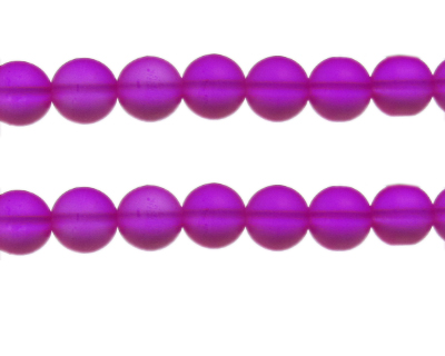 12mm Fuchsia Semi-Matte Glass Bead, approx. 13 beads