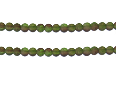 (image for) 6mm Brown/Apple Green Crackle Frosted Duo Bead, approx. 46 beads - Click Image to Close