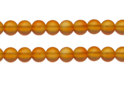 10mm Orange Semi-Matte Glass Bead, approx. 17 beads