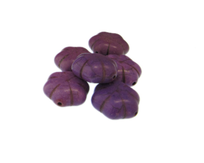 18mm Dyed Purple Flower, 6 beads