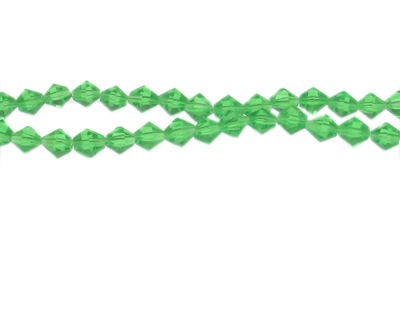 6mm Green Faceted Glass Bicone Bead, 14" string