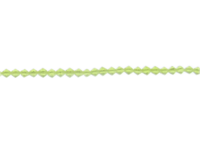 (image for) 3mm Apple Green Matte Faceted Bi-cone Glass Bead, 2 x 12" string