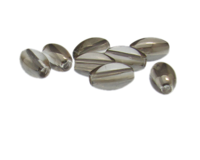 16 x 10mm Silver Oval Glass Bead, 8 beads