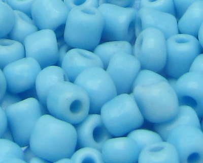6/0 Soft Turquoise Opaque Glass Seed Bead, 1oz. Bag