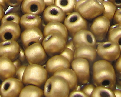 6/0 Gold Metallic Glass Seed Bead, 1oz. Bag