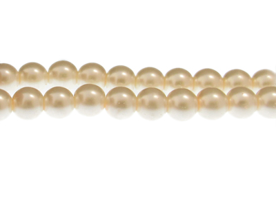 10mm Eggshell Glass Pearl Bead, approx. 22 beads