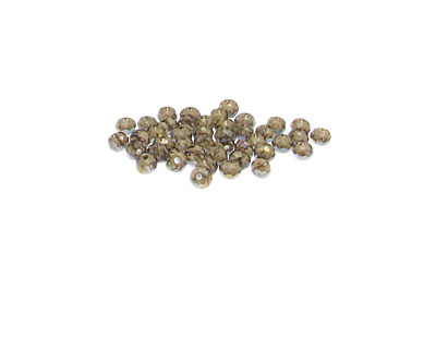 4 x 3mm Dark Silver AB Finish Faceted Rondelle Bead, 8" string