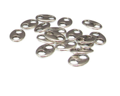 14 x 10mm Silver 2-hole Metal Link, 17 links
