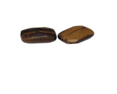 24 x 18mm Tiger's Eye Gemstone Faceted Bead, 2 beads