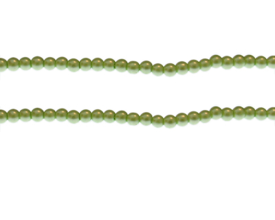 4mm Soft Green Glass Pearl Bead, approx. 104 beads