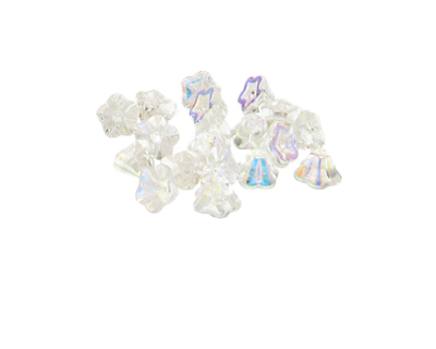 Approx. 0.4oz. x 8mm Crystal AB Finish Glass Flower Bead Approx. 0.4oz. x 8mm Crystal AB Finish Glass Flower Bead