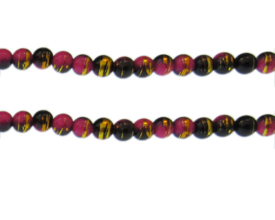 6mm Night Out Abstract Glass Bead, approx. 45 beads