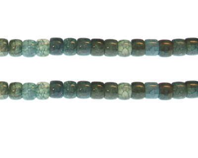 8 x 6mm Aqua Rondelle Gemstone-Style Bead, 7.5" string